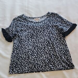 Michael Kors Black and White Short Sleeve Top